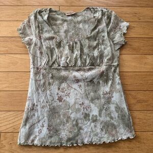 Y2K Cha Cha Vente Sheer Floral Mesh Top | Fairy Grunge Cottagecore